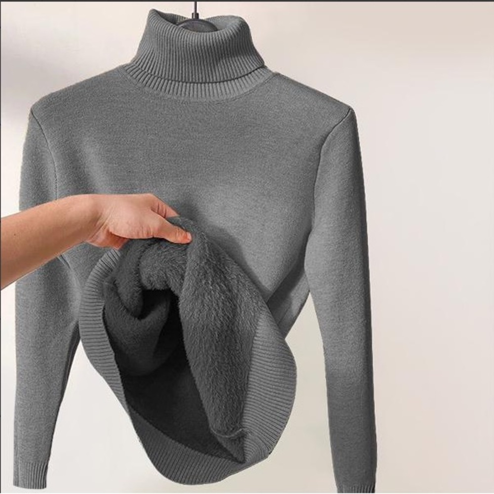 Gray Turtleneck Sweater